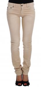 Бежевые хлопковые эластичные джинсы Slim Fit Roberto Cavalli, бежевый
