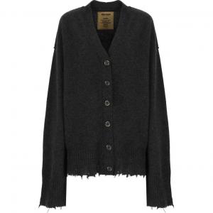 Сырой край кардиган с V-образным вырезом UMA WANG, серый