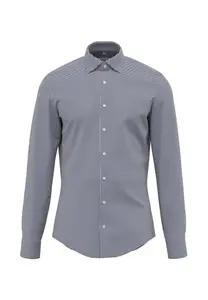 Seidensticker деловая рубашка "Shaped", фасонный воротник "Кент" с длинными рукавами Pepita, синий