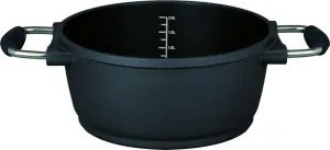 Кастрюля из литого алюминия - 2,5 л - подходит для приготовления здоровой пищи - черная - нержавеющая сталь - 20 х 9,7 см Markenlos