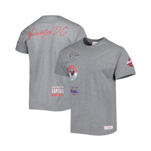 Мужская футболка Heather Grey Washington Capitals City Collection Mitchell & Ness, серый