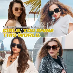 Солнцезащитные очки GQUEEN в крупной квадратной оправе, женские, в стиле ретро-винтаж, модные, S904, Retro Black/Red Frame Grey Lens