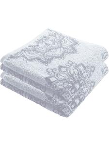 Erwin Müller Набор из двух махровых жаккардовых банных полотенец Bühl, бело-серебристый цвет