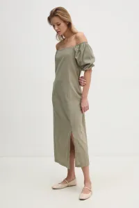 Хлопковое платье Answear Lab, зеленый