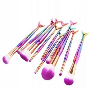 НАБОР КИСТЕЙ ДЛЯ МАКИЯЖА «РУСАЛКА», 10 ЦВЕТОВ Lewer