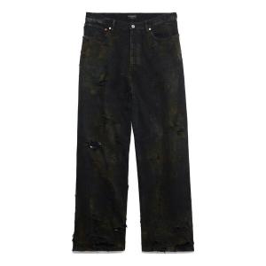Брюки super destroyed baggy pants 'black' Balenciaga, черный