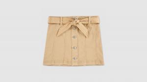 Юбка А-силуэта с атласным поясом для маленьких девочек 4-6 лет Levi's, Curds And Whey - Beige