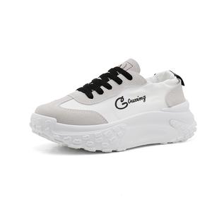 Женские кроссовки с низким верхом и массивной подошвой, устойчивые к скольжению KLAOSD, White Black