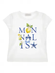 Футболка с графичным принтом Monnalisa, белый