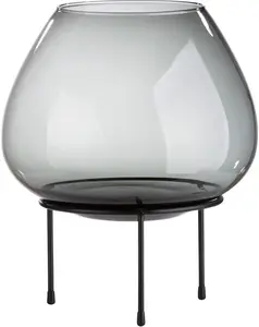 Подсвечник напольный Gilde Vitu на металлической ножке, черный