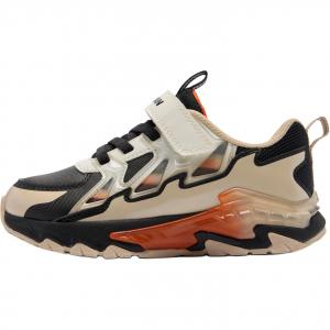 QIAODAN Детские кроссовки с низким верхом, устойчивые к износу и противоскользящие кроссовки, цвет черный/бежевый, для детей 3–7 лет