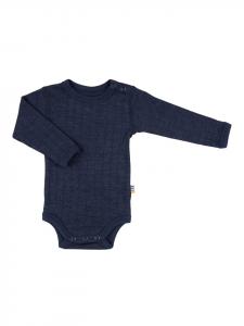 Joha Боди с длинными рукавами из мериносовой шерсти/шелка, темно-синего цвета