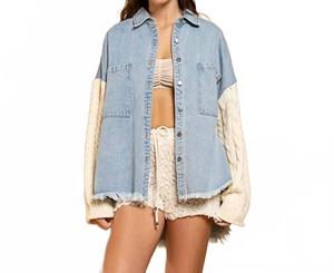 Джимовая куртка Denim Dreams в цвете деним/слоновая кость POL