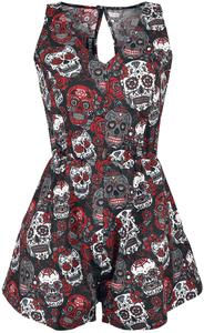 Комбинезон Rockabella Mortal Playsuit, черный/красный