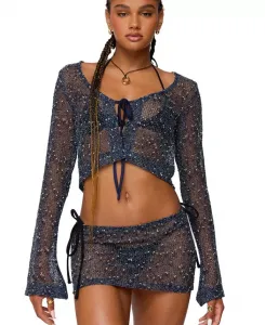 Женский топ с завязкой крючком Idra Edikted, синий