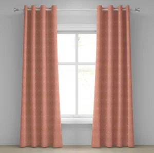 ABAKUHAUS Ярко-оранжевая штора на люверсах с узором булл-ай в виде ромбов и зигзагообразными полосками в елочку, декоративная двухпанельная штора на окно, 280 см x 175 см, ярко-оранжевый и белый Abakuhaus