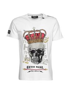 Футболка с черепом и короной, белая, унисекс Roberto Geissini