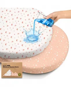 2 шт. Успокаивающие водонепроницаемые простыни для люльки для девочек и мальчиков, универсальный чехол для матраса для детской люльки 33x17 Keababies, butterflies