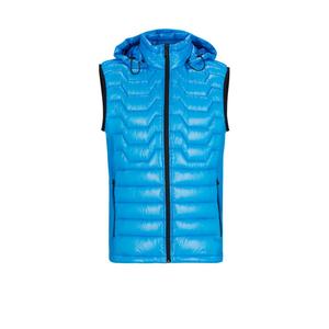 Водоотталкивающий жилет прямого кроя с фирменной стежкой BOSS, светло-голубой