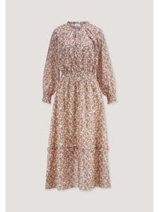 Длинное платье-макси Hessnatur из чистого органического хлопка цвета кокоса с приталенным силуэтом