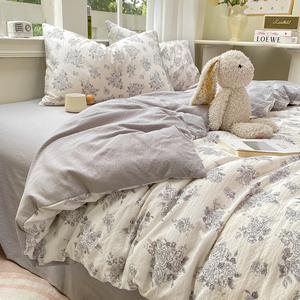 FUANNA Комплект постельного белья 4 предмета, простыня на резинке 180 см, пододеяльник 180x220 см, цвет Life is like a dream