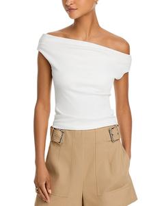 Топ с открытыми плечами из джерси - эксклюзив AQUA, слоновая кость/кремовый