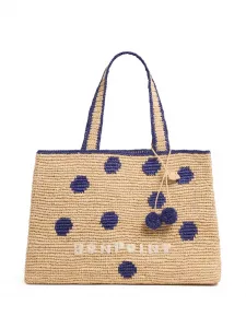 Сумка из рафии в горох Bonpoint, бежевый