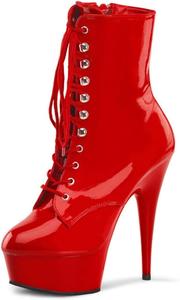 Женские высокие ботинки на платформе Roimaash для танцев на пилоне, 15 см, 273 Red