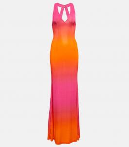 Платье макси из джерси с принтом High Sea Louisa Ballou, Hot Pink Gradient