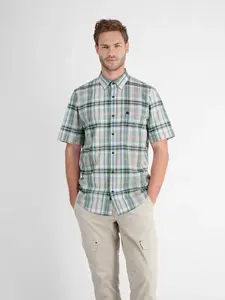 Рубашка с короткими рукавами LERROS "Рубашка с короткими рукавами LERROS мужская, в крупную клетку", синий