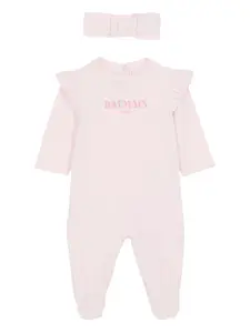 Комплект для новорожденного с логотипом Balmain Kids, розовый