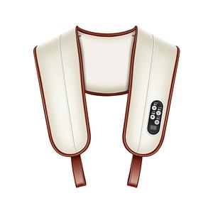 Массажная накидка для поясницы, спины, плеч и шеи с функцией простукивания, многофункциональный массажер для плеч и шеи AS-P9 AUX, светло-коричневый