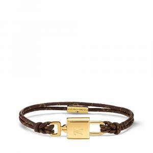 Браслет с замком LV Louis Vuitton, коричневый