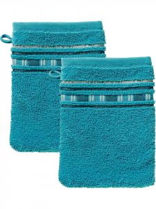 Erwin Müller Махровые рукавицы для мытья, 2 пары, Achern, бирюзового цвета