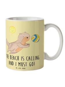 Летняя кружка, морской пляж с надписью пастельно-желтого цвета Mr. & Mrs. Panda