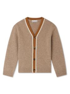 Bonpoint кашемировый кардиган Garfield с полосками, нейтральный цвет