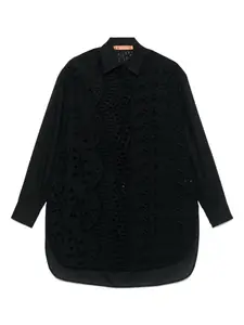 Рубашка с английской вышивкой Ermanno Scervino, черный