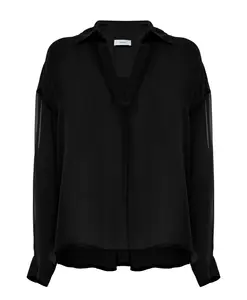 Элегантная прозрачная блузка с V-образным вырезом Kocca, черный