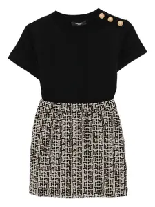 Платье с логотипом Balmain Kids, черный