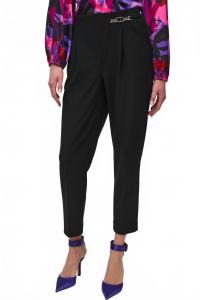 Шелковые трикотажные укороченные брюки на резинке черные Joseph Ribkoff