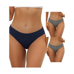 3 упаковки женского нижнего белья, трусики-хипстеры со средней посадкой, доступны в размерах больших размеров ALLEGRA K, цвет Gray Navy Blue