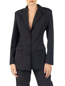 Блейзер с открытой спиной и декором AKALIA, черный