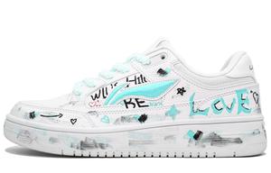 LINING Лининг Тяньцзи противоскользящие износостойкие низкие скейтерские мужские романтичный голубой бело-голубой, цвет White Cyan