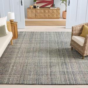 Ковер SAFAVIEH, 244 x 305 см, - коллекция Abstract - большой - Grey & Black, ручной работы, идеально для гостиной, спальни, столовой (ABT151G)