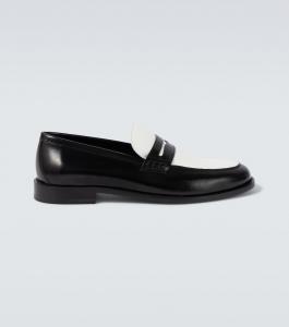 Кожаные пенни-лоферы Perry Manolo Blahnik, 0015 Blck/1012 Whit