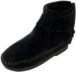 Сапоги Minnetonka с молнией сзади (малыш/маленький ребенок/старший ребенок), коричневые, размер 0 для малышей