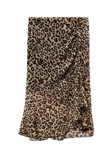 Юбка MANGO Skirt, коричневый/капучино/черный