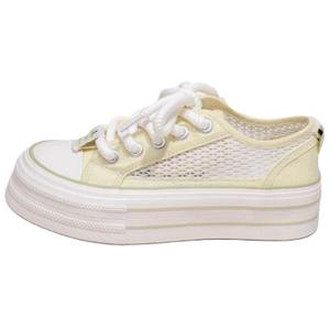 WARRIOR Низкие, амортизирующие, износостойкие женские скейтбордические кроссовки светло-желтого цвета