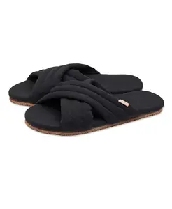 Женские стеганые тапочки с перекрестными ремешками Roxborough Feelgoodz, черный