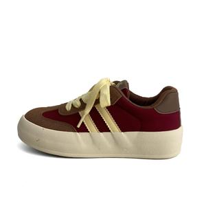Низкие женские скейтерские кеды City camel, Burgundy